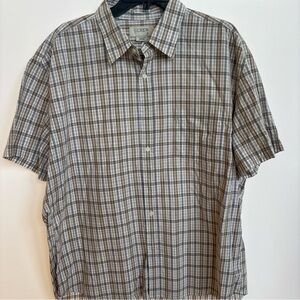 J. Crew Men's Tan and White Plaid Shirt
